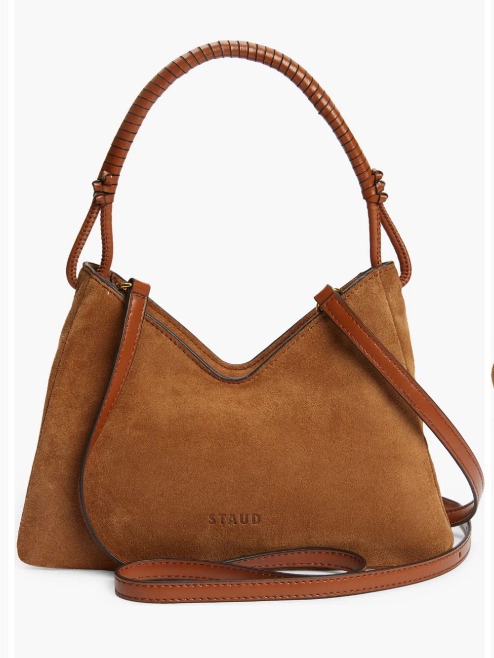 STAUD Valerie Suede Shoulder Bag